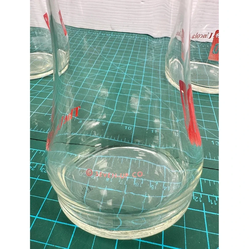 7 UP The Uncola Vintage Upside Down Drinking Glasses Set Of 3 Pilsner Glass